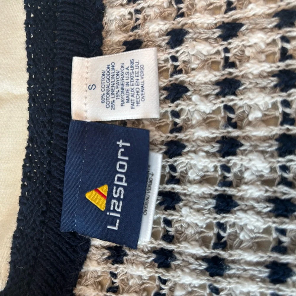 Office Siren Coquette Y2K‎ Liz Claiborne Preppy cable knit button cardigan Sz S